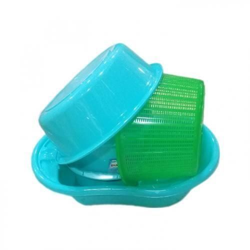 5 Pcs Baby Basin Bathroom Set - Light Blue