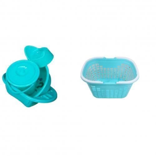 5 Pcs Baby Basin Bathroom Set - Light Blue