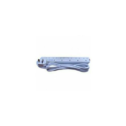 6 Way Heavy Duty Extension Cable Socket - White