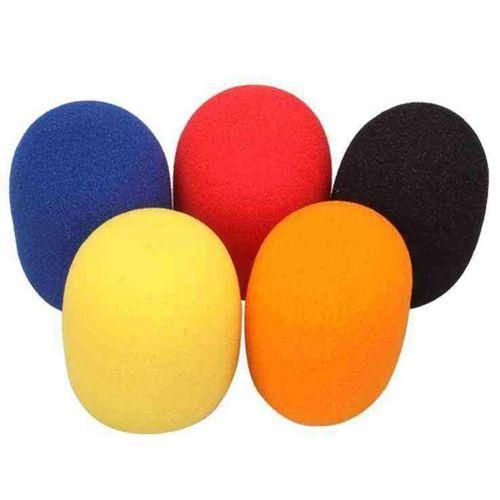 5 Pcs Solid Color NonDisposable Microphone Dust Cover Thick
