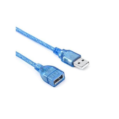 1.5m USB 2.0 Extension Cable High Speed Transparent Male To Female Cord- Blue/Black