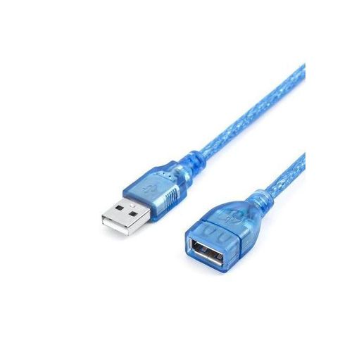 1.5m USB 2.0 Extension Cable High Speed Transparent Male To Female Cord- Blue/Black
