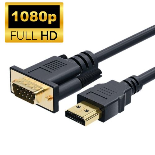 HDMI to VGA Adapter Cable 1.8m Gold-Plated Plug and Play 1080P Support