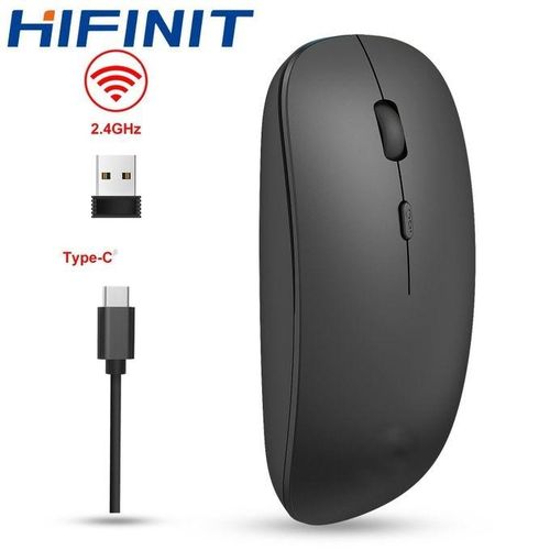 Wireless Mouse Battery Silent Ultra Thin 2.4G Black