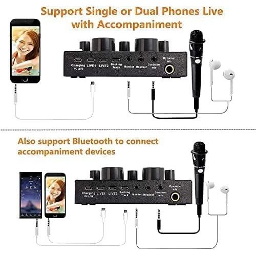 Microphone BM800 Podcast Microphone Bundle with V8 Live Sound Card, Voice Changer, Audio Interface Perfect for Recording, Singing, Streaming and Gaming