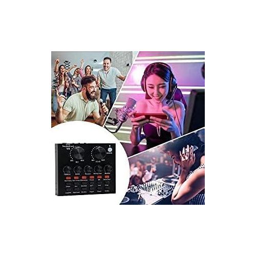 Microphone BM800 Podcast Microphone Bundle with V8 Live Sound Card, Voice Changer, Audio Interface Perfect for Recording, Singing, Streaming and Gaming