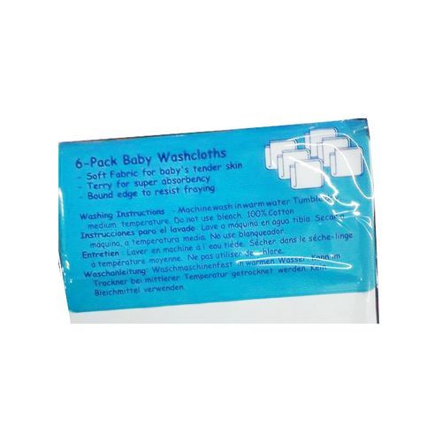 A Pack of 6 Baby Washcloths - Multi-color