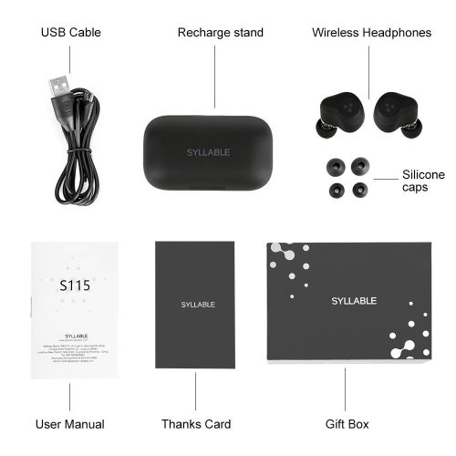 Original SYLLABLE S115 Fit for BT V5.0 bass earphones wireless headset noise reduction SYLLABLE S115 Volume control earbuds