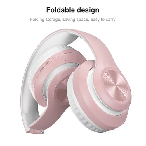 Kids Wireless Headphones with Microphone, Pink Girls Phone Gaming Helmet, Gamer Music Bluetooth Headset For Children Lady, Gift