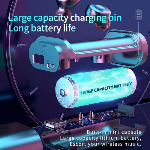 A20 Bluetooth Earphone Outdoor Sports Wireless Headset 5.2 With Charging Bin Power Display Touch Control Headphone Earbuds