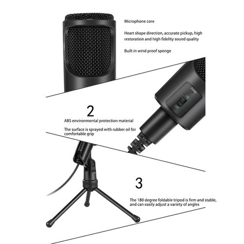 USB Microphone,Condenser Microphone for Computer PC Mic with