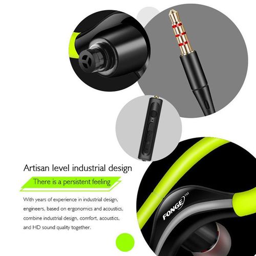 Fonge Ear Hook Sport Earphone Super Bass Sweatproof Stereo Headset Sport Headphone for Huawei Galaxy s6 smart phone