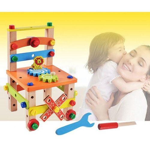 Wooden Assembling Chair Montessori Toys Baby Educational Style1
