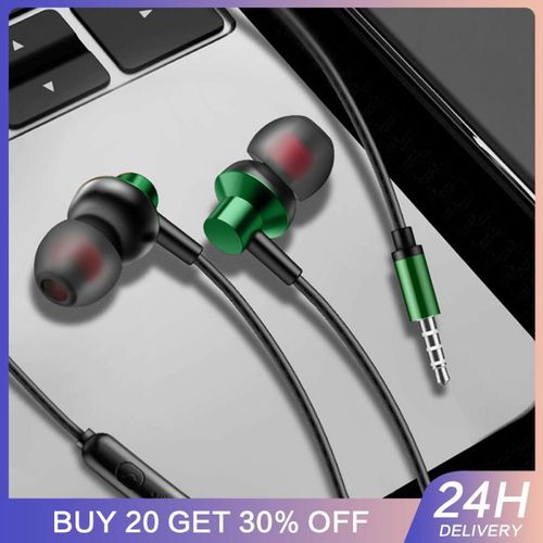 New 3.5mm In-line Wired Earphones Bass Noise Reduction Sports Earplugs With High-definition Mic Call Headset For Xiaomi Huawei