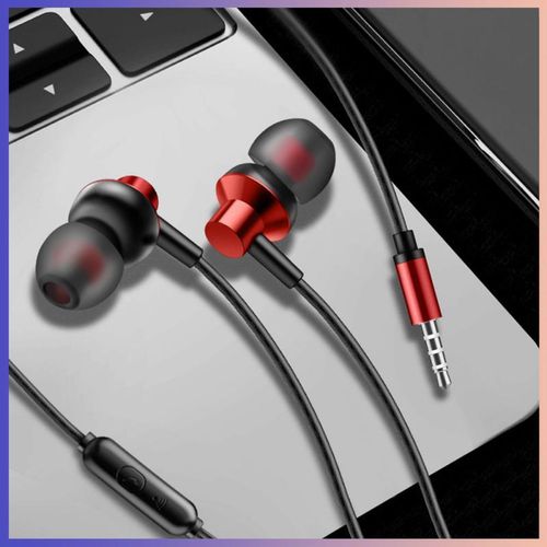 New 3.5mm In-line Wired Earphones Bass Noise Reduction Sports Earplugs With High-definition Mic Call Headset For Xiaomi Huawei