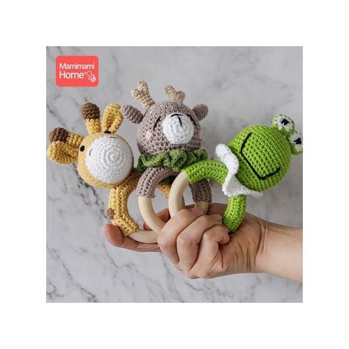 Baby Giraffe Rattle Toy Wood Rodent Rattle Newborn Toys