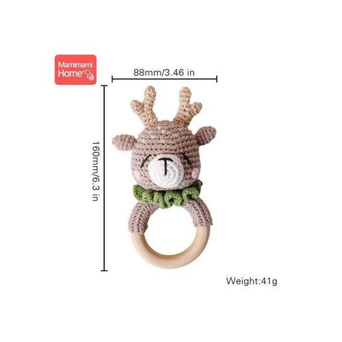 Baby Giraffe Rattle Toy Wood Rodent Rattle Newborn Toys