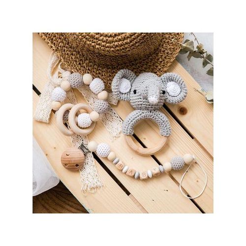 Baby Giraffe Rattle Toy Wood Rodent Rattle Newborn Toys