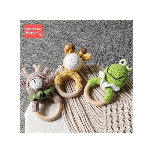 Baby Giraffe Rattle Toy Wood Rodent Rattle Newborn Toys