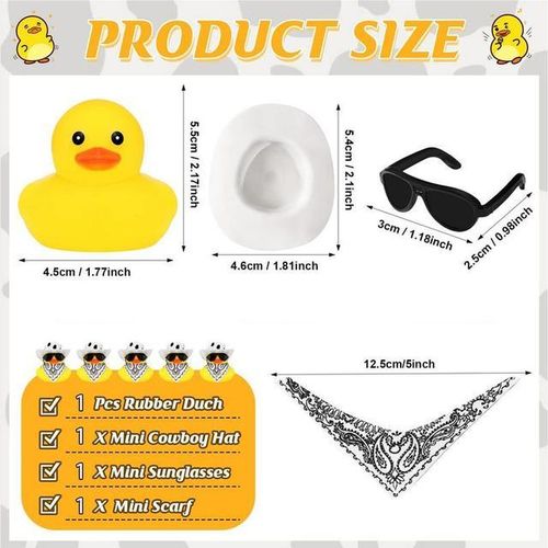 Bath Toy Floater Duck Sunglass Car Duck For Dashboard Floater Duck Duck Car Accessories Goody Bag Fillers Car Ornament