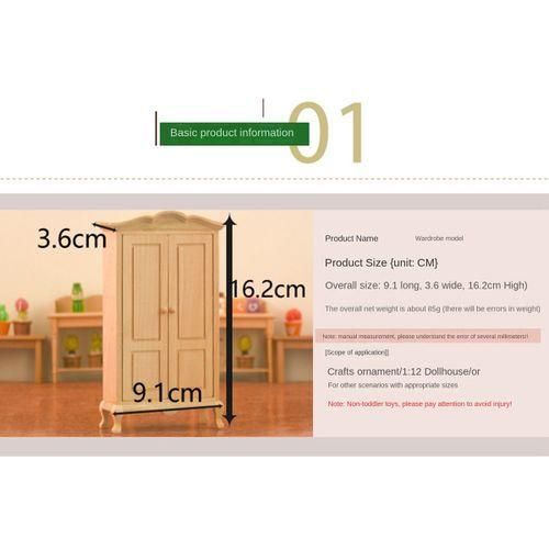 112 Miniature Vintage Wooden Cabinet Wardrobe