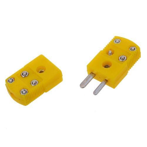 Yellow Plastic Shell K Type Thermocouple Plug Socket NO5116