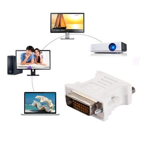 Dvi 25 Pin Male to Vga 15Pin Female Adapter(White)