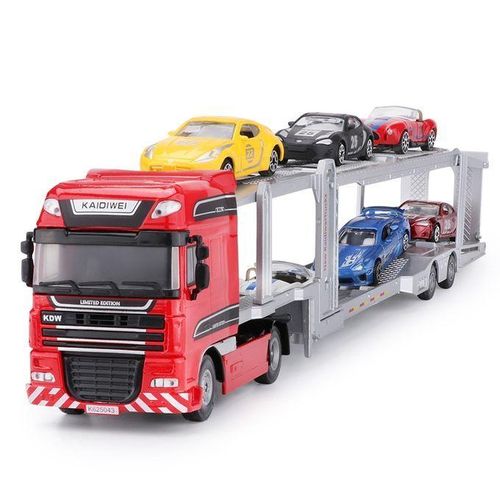 Alloy 1:50 Double-Deck Car  Truck Diecast  Vehicle Model Toy(Red)