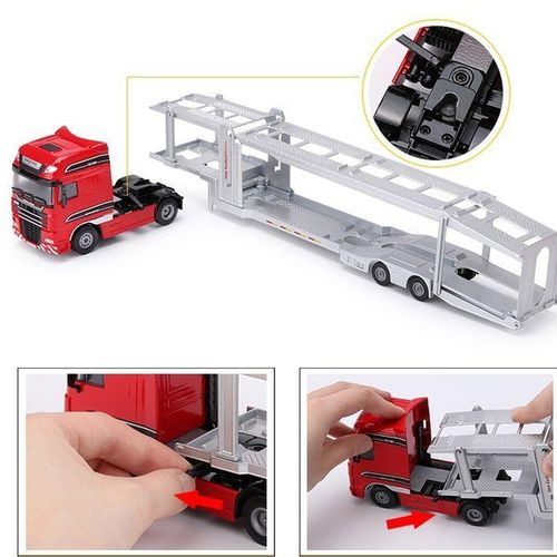 Alloy 1:50 Double-Deck Car  Truck Diecast  Vehicle Model Toy(Red)