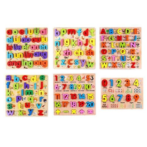 Baby Kids Wooden Puzzles Toys Educational Jigsaw Board Puzzle Toys Cognitive Plate