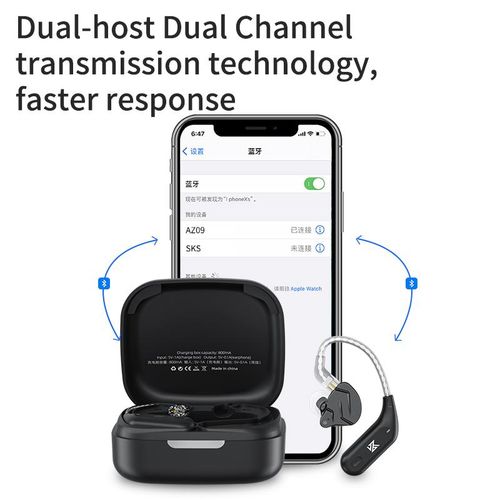 KZ AZ09 Bluetooth 5.2 Wireless Upgrade Cable  HIFI Wireless Ear Hook With Charging Case For KZ TRN CCA Earphones Headset