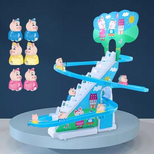 Toddlers Electric Pig Climbing Stairs Toy Children Roller 6 Pigs