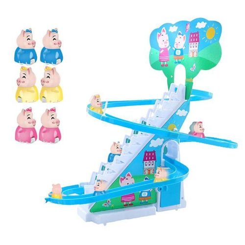 Toddlers Electric Pig Climbing Stairs Toy Children Roller 6 Pigs