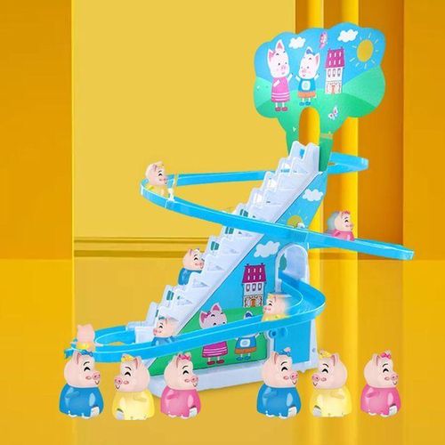Toddlers Electric Pig Climbing Stairs Toy Children Roller 6 Pigs