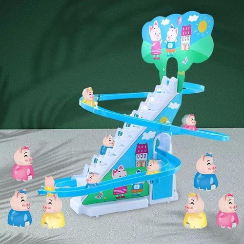 Toddlers Electric Pig Climbing Stairs Toy Children Roller 6 Pigs