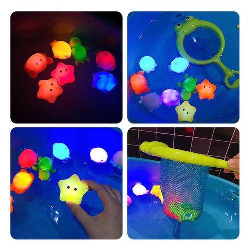 Animal Bath Washing Water Set Floating Net Fishing Kids Fun Playing Water Games Bath Bathroom Toys Boys and Girls