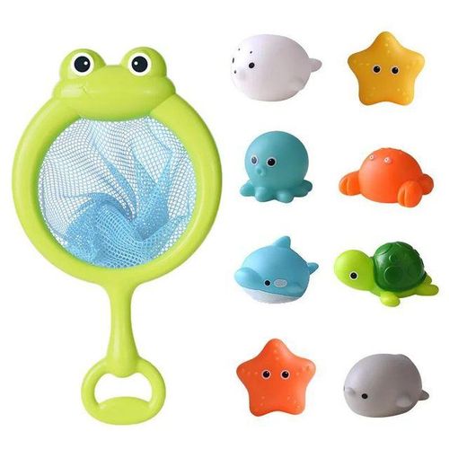Animal Bath Washing Water Set Floating Net Fishing Kids Fun Playing Water Games Bath Bathroom Toys Boys and Girls