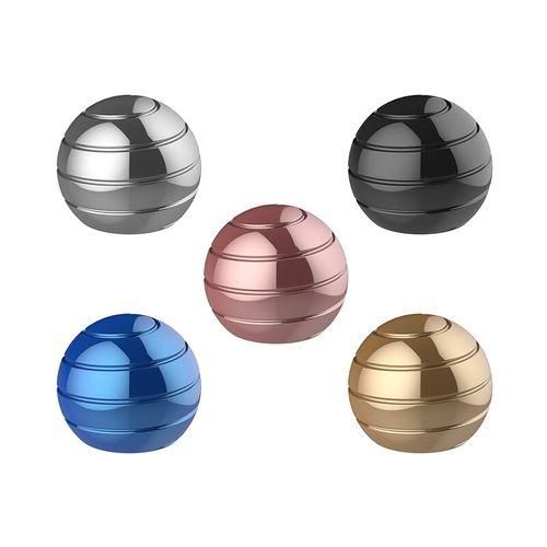 Desktop Decompression Rotating Spherical Gyroscope Desk Toy Metal Gyro Optical Illusion Flowing Finger Toy For Adult Gold