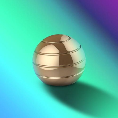 Desktop Decompression Rotating Spherical Gyroscope Desk Toy Metal Gyro Optical Illusion Flowing Finger Toy For Adult Gold