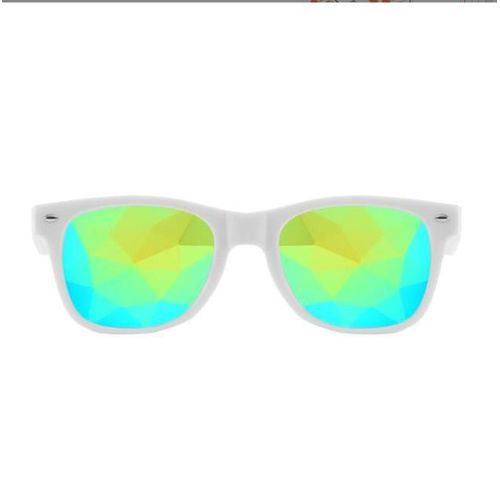 kaleidoscope glasses metal Sunglasses Women Party Psychedelic Prism Diffracted Lens EDM Sunglasses Female