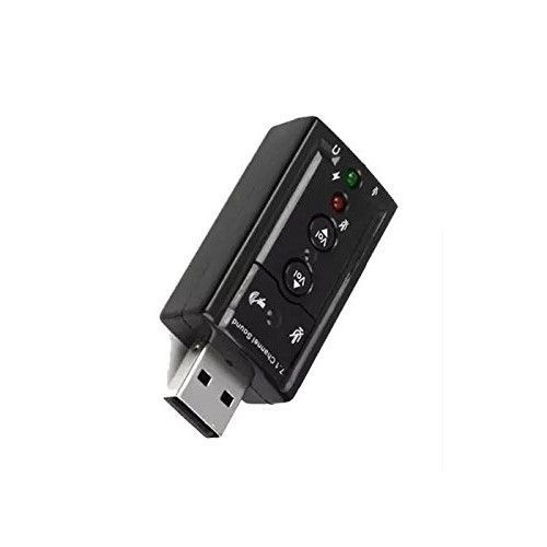Original Accessories 7.1 Channel USB External Sound Card Audio Adapter for PC Laptop - Black