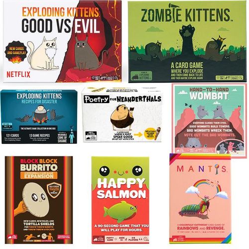 Exploding Kittens Good Vs Evil 55 Cards Elevate with New Characters Family Games for Kids and Adults Funny Games Board Game