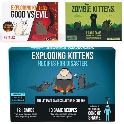 Exploding Kittens Good Vs Evil 55 Cards Elevate with New Characters Family Games for Kids and Adults Funny Games Board Game