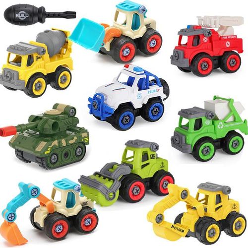 Screwing Nut Toys Drilling DIY Disassembly Engineering Truck Excavator Bulldozer Garbage Vehicle Creative Educational Toys