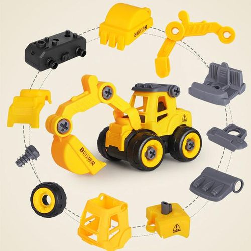 Screwing Nut Toys Drilling DIY Disassembly Engineering Truck Excavator Bulldozer Garbage Vehicle Creative Educational Toys