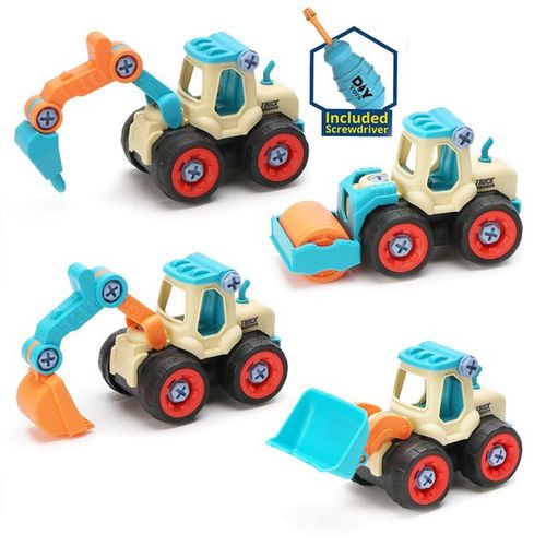 Screwing Nut Toys Drilling DIY Disassembly Engineering Truck Excavator Bulldozer Garbage Vehicle Creative Educational Toys