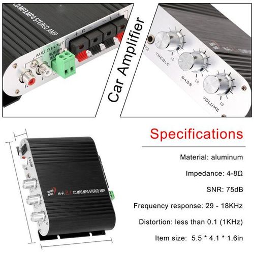 Audio Stereo  Amplifier Subwoofer MP3 Car Radio Channels 2
