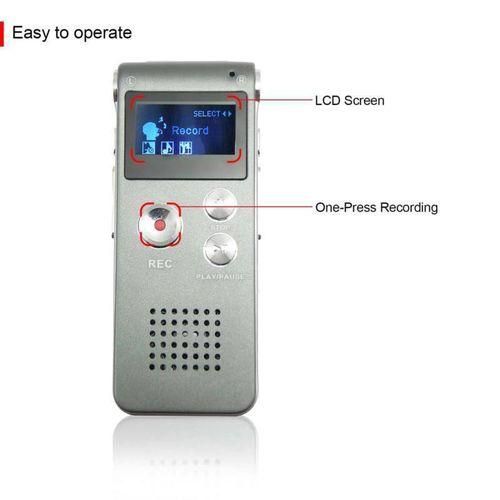Multifunctional Rechargeable 8GB Voice RecorderSilver
