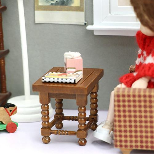1:12 Miniature Furniture Wooden Stool European Classical Sto