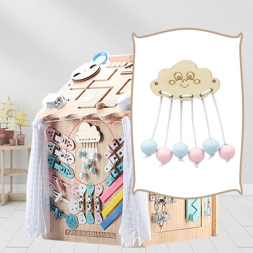 5 DIY Busy Board Accessories Cloudy Pendant Wooden Sensory